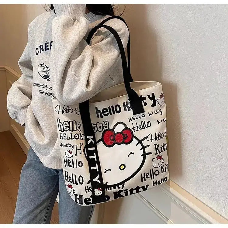 Sanrio Hello Kitty Cartoon Tote – Versatile One-Shoulder Canvas Bag My Store