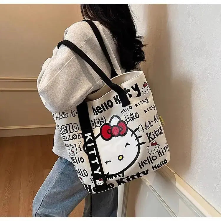 Sanrio Hello Kitty Cartoon Tote – Versatile One-Shoulder Canvas Bag My Store