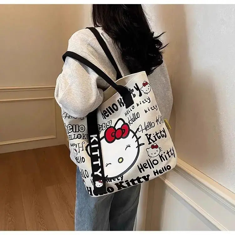 Sanrio Hello Kitty Cartoon Tote – Versatile One-Shoulder Canvas Bag My Store