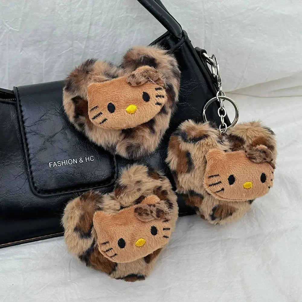Sanrio Hello Kitty Leopard Doll Keychain – Cute Anime Bag Accessory My Store