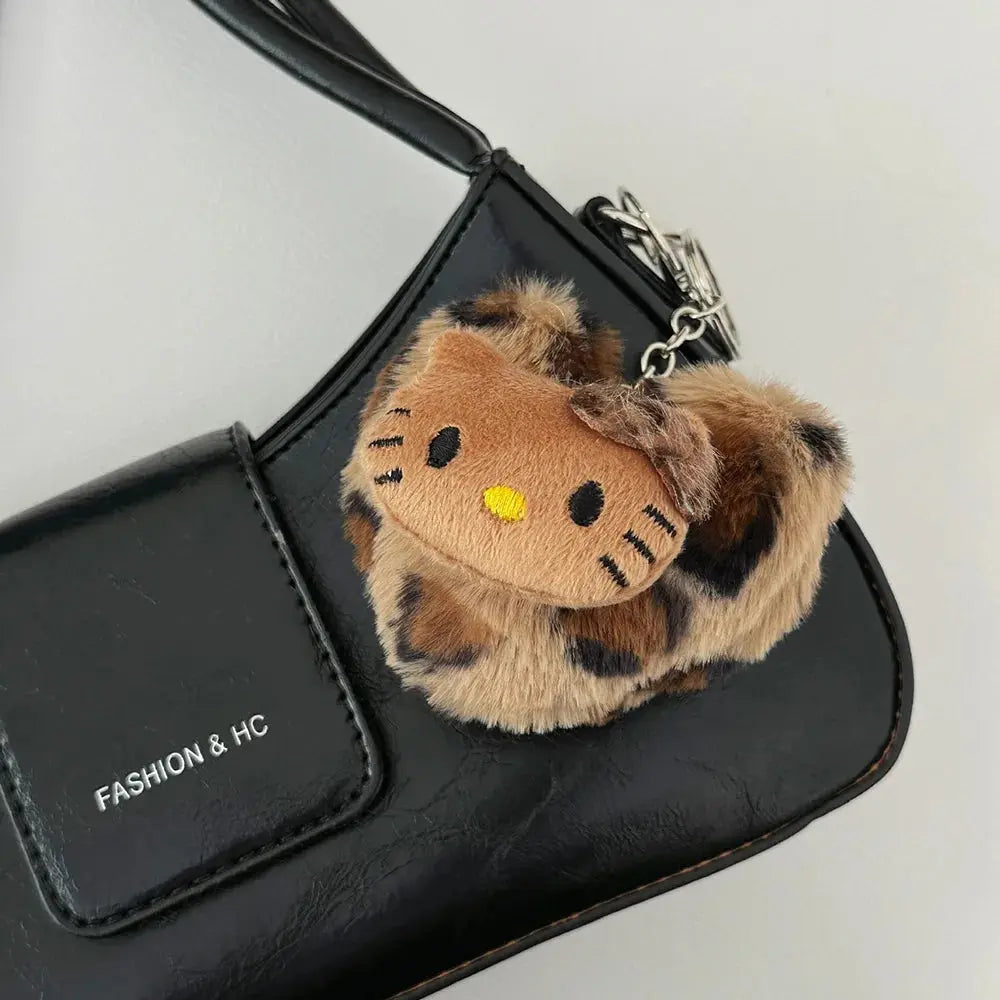 Sanrio Hello Kitty Leopard Doll Keychain – Cute Anime Bag Accessory My Store