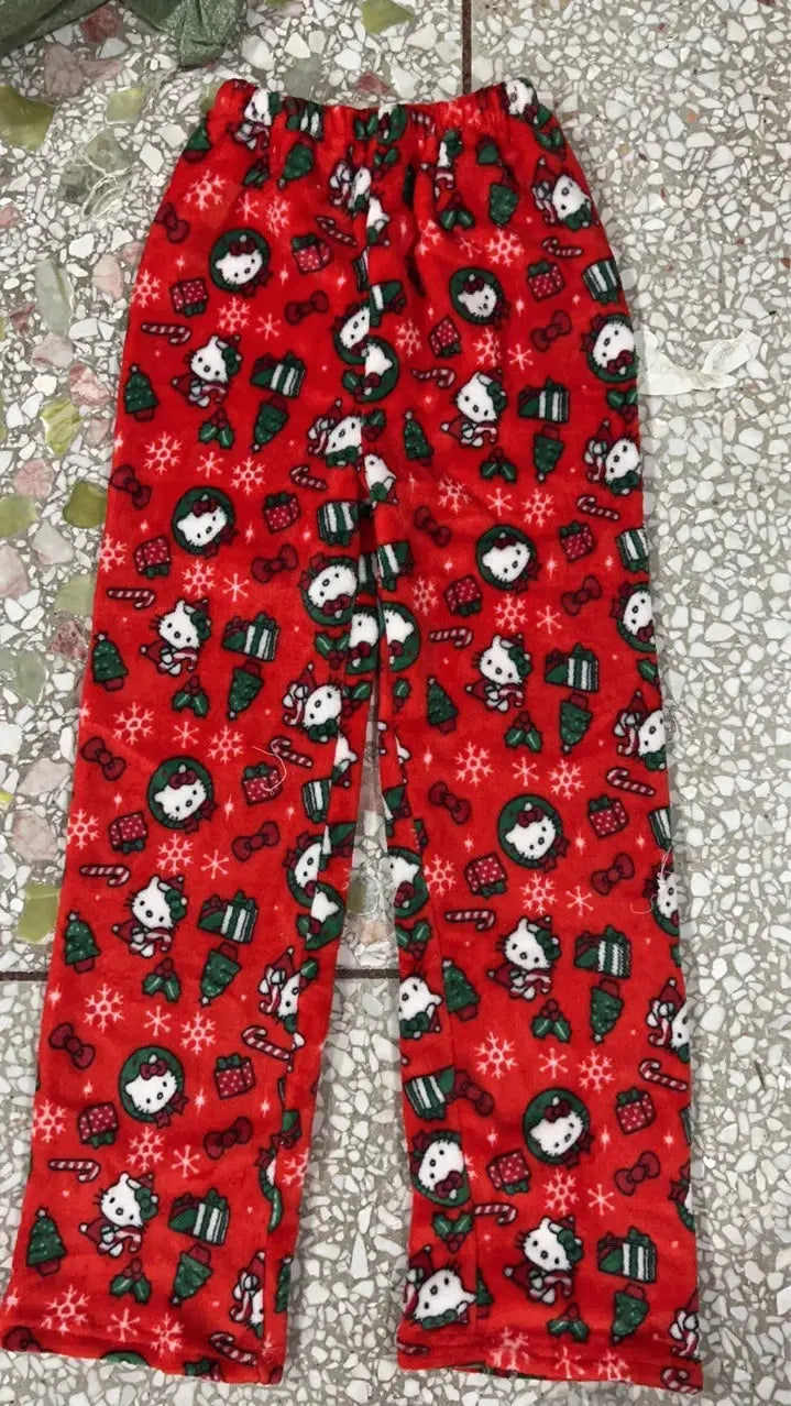 Kawaii Kitty Halloween Flannel Lounge Pants My Store