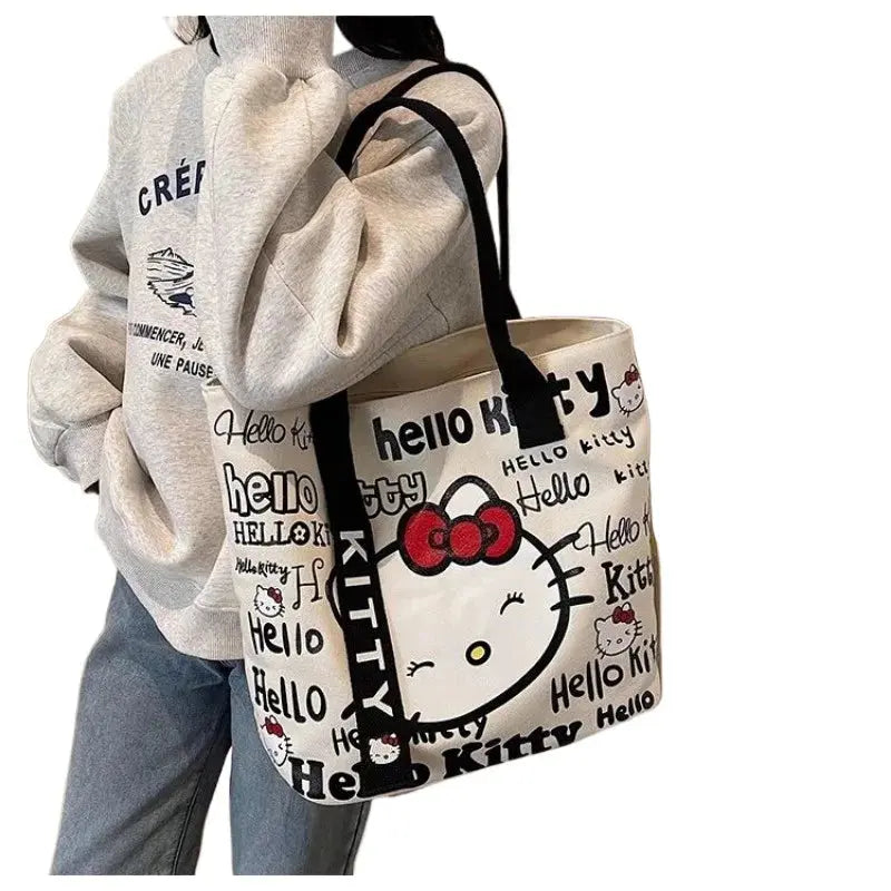 Sanrio Hello Kitty Cartoon Tote – Versatile One-Shoulder Canvas Bag My Store