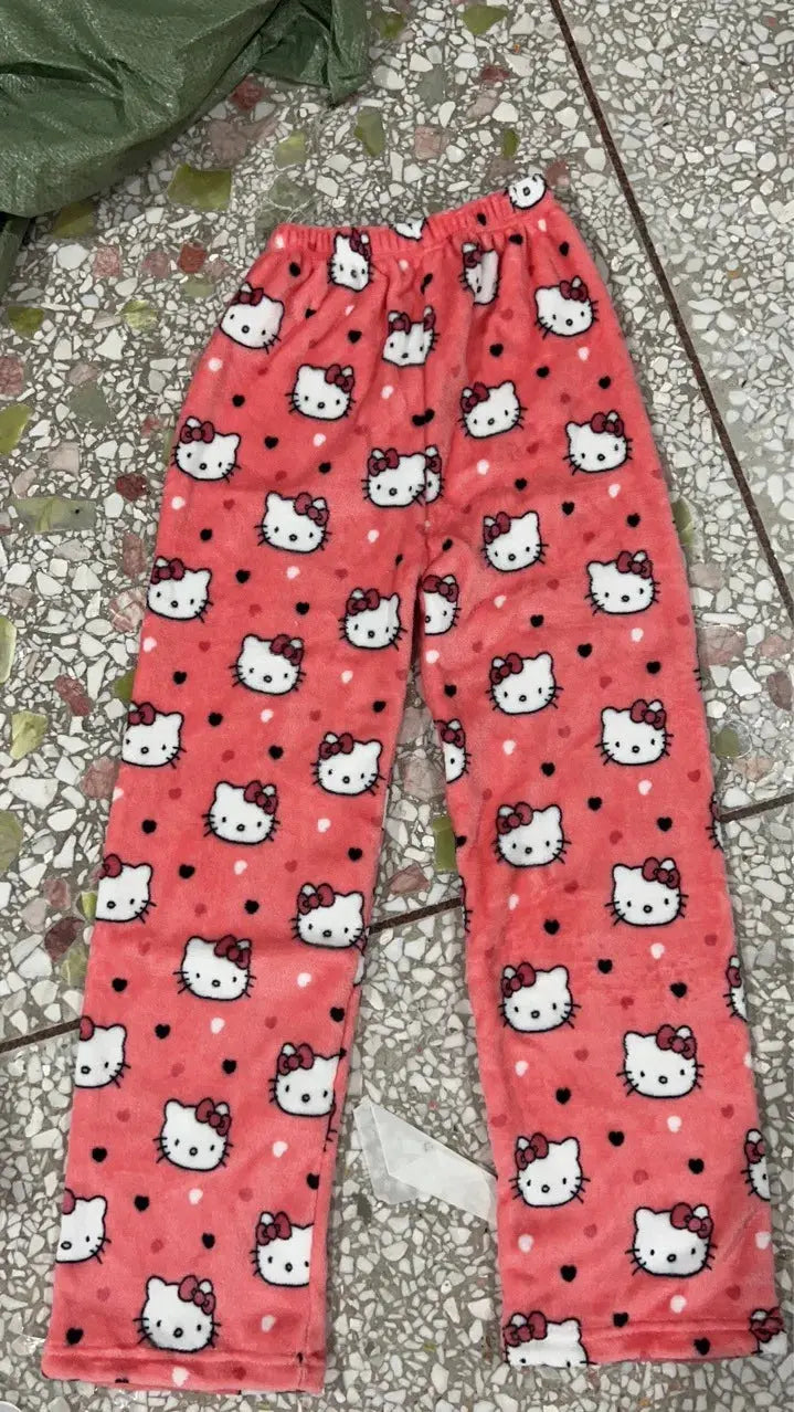 Kawaii Kitty Halloween Flannel Lounge Pants My Store