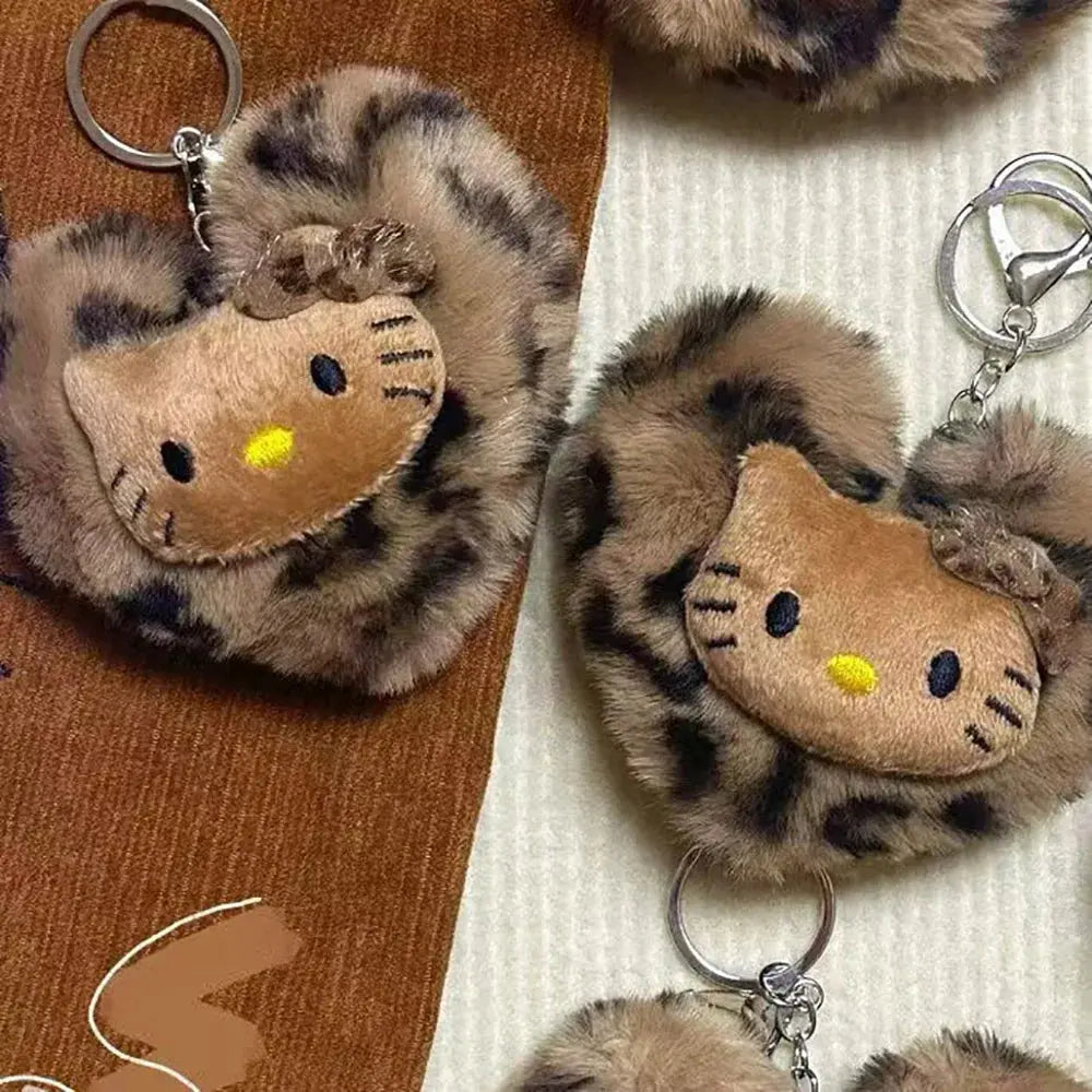 Sanrio Hello Kitty Leopard Doll Keychain – Cute Anime Bag Accessory My Store