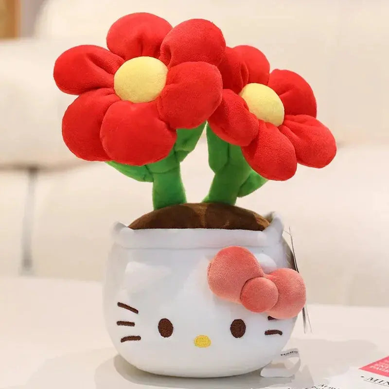 Sanrio Hello Kitty Plushie Stuffed Hello Kitty Potted Doll Doll Bouquet Toy Girl Gift Flower Ornaments Doll Child Gift My Store