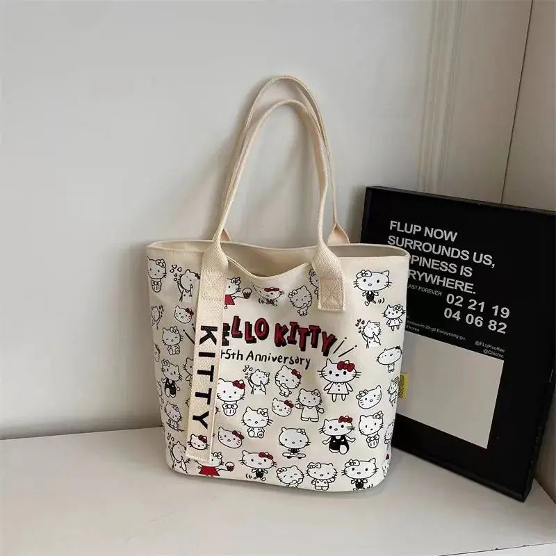 Sanrio Hello Kitty Cartoon Tote – Versatile One-Shoulder Canvas Bag My Store