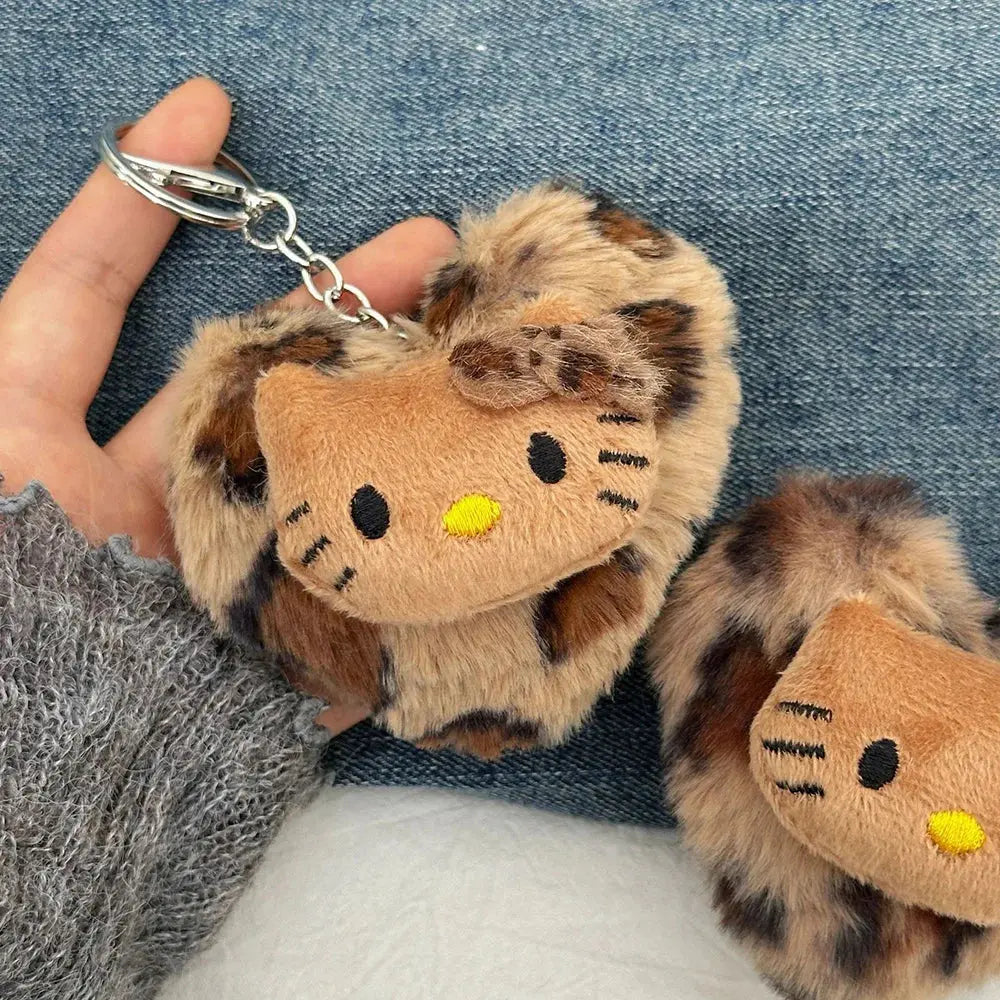 Sanrio Hello Kitty Leopard Doll Keychain – Cute Anime Bag Accessory My Store