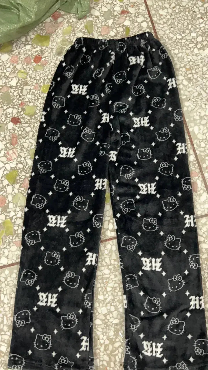 Kawaii Kitty Halloween Flannel Lounge Pants My Store