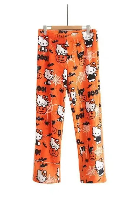 Kawaii Kitty Halloween Flannel Lounge Pants My Store