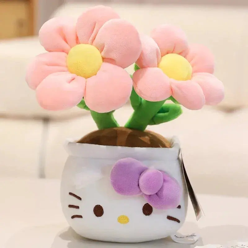 Sanrio Hello Kitty Plushie Stuffed Hello Kitty Potted Doll Doll Bouquet Toy Girl Gift Flower Ornaments Doll Child Gift My Store