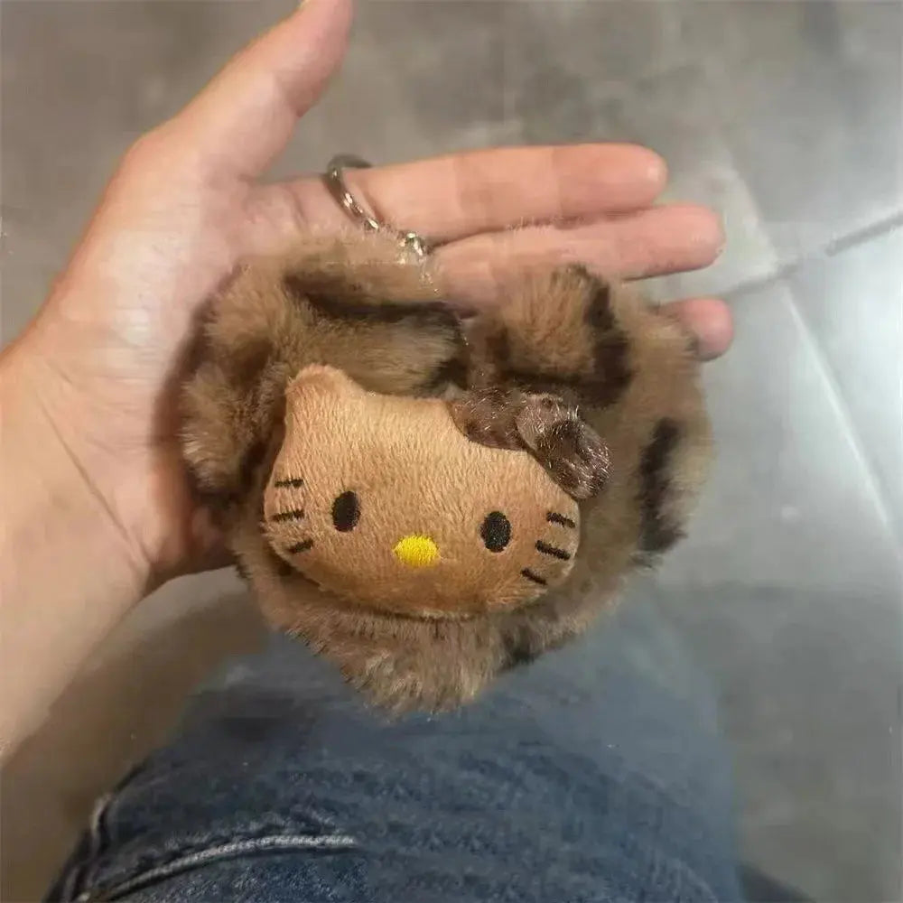 Sanrio Hello Kitty Leopard Doll Keychain – Cute Anime Bag Accessory My Store