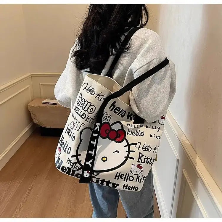 Sanrio Hello Kitty Cartoon Tote – Versatile One-Shoulder Canvas Bag My Store