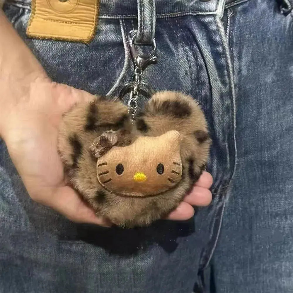 Sanrio Hello Kitty Leopard Doll Keychain – Cute Anime Bag Accessory My Store